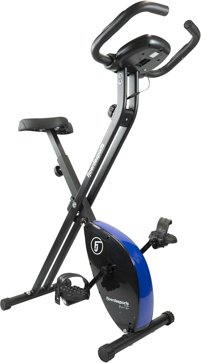 bicicleta estática plegable, rodillo de entrenamiento, bicicleta de fitness con pantalla LCD, bicicleta estática plegable, incluye pulsómetro, 8 niveles de resistencia