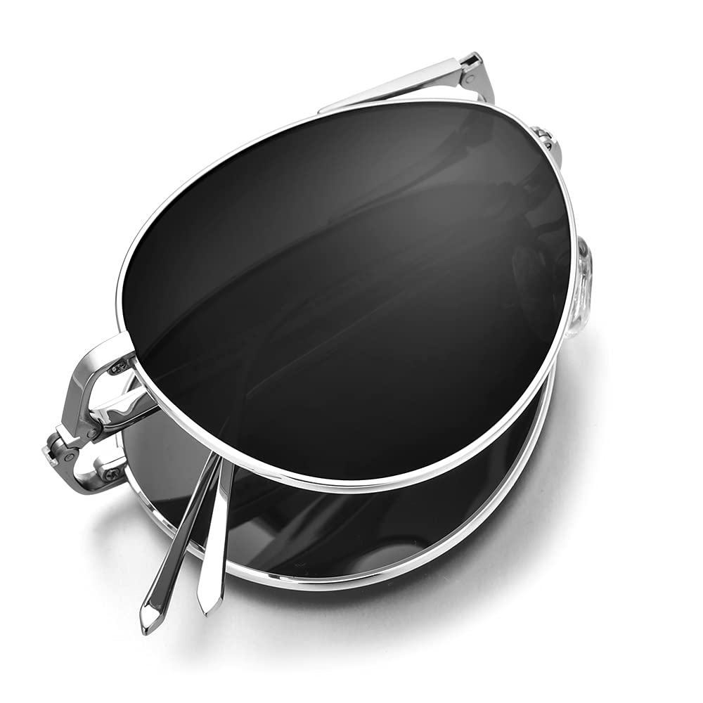 FONEX Pure Titanium Polarized Sunglasses for Men,Folding Aviation UV400 Sun Glasses