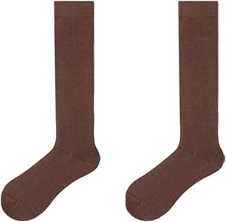 5 pares de calcetines de pantorrilla para mujer, cómodos, transpirables, cálidos, con calor, color marrón café, calcetines de pantorrilla