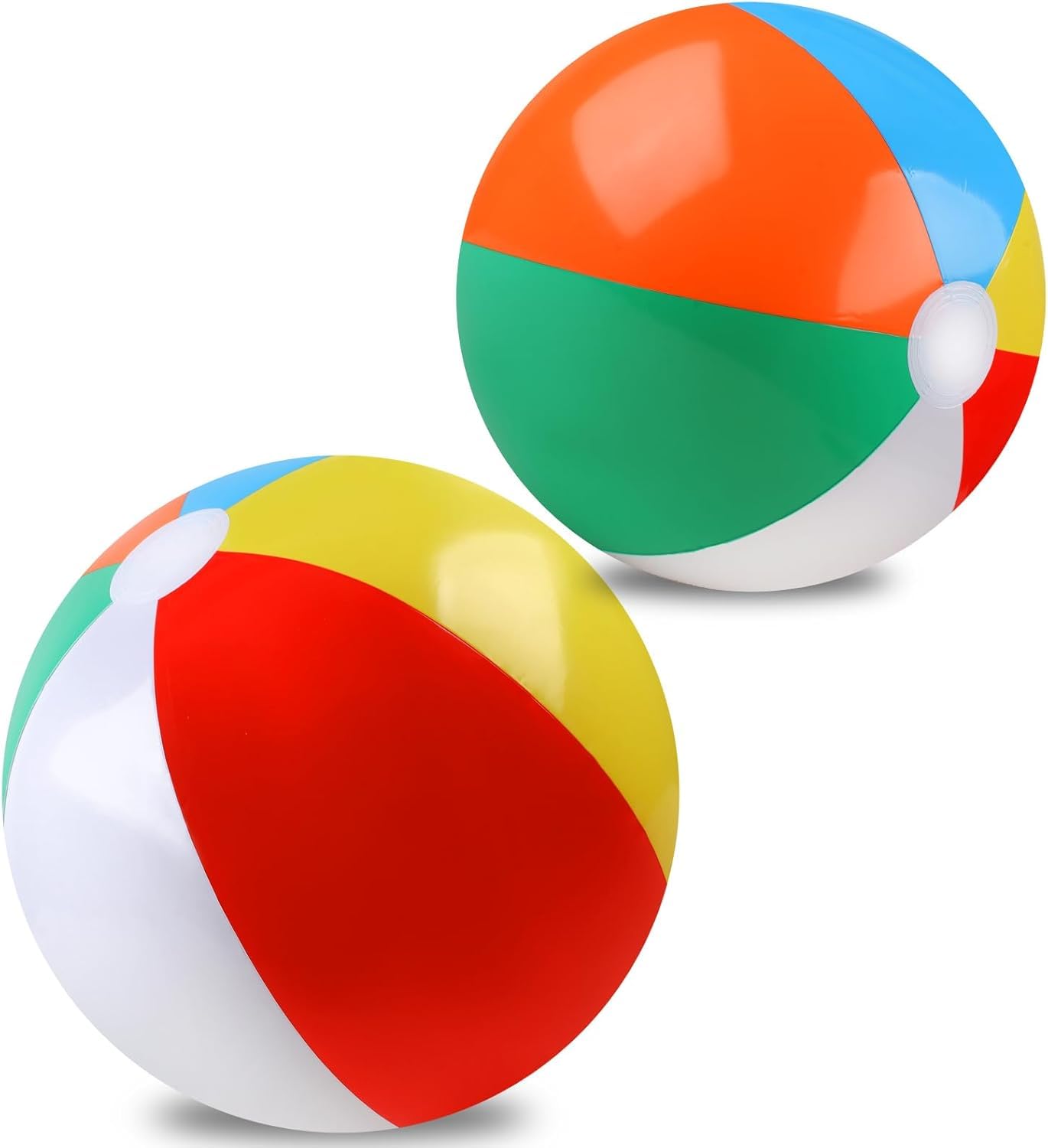 X2 Pelotas de Playa Hinchables 2 Unidades 50cm Multicolor Arco Iris para Piscina Playa Fiesta de Verano Juegos Acuáticos Niños Adultos PVC Resistente