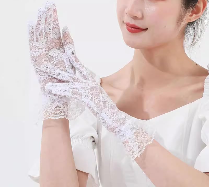 Women's Lace Gloves - Tea Party Short Elegant Vintage Gloves for Wedding & Dinner Party4