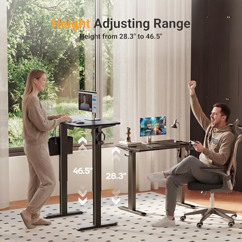 Image of YDN Electric Standing Desk Adjustable Height, 63 x 24 Inches Sit Stand up Desk with Memory Presets & Cable Management, Home Office Desk for Office & Computer Workstation, Black Frame /Black Top