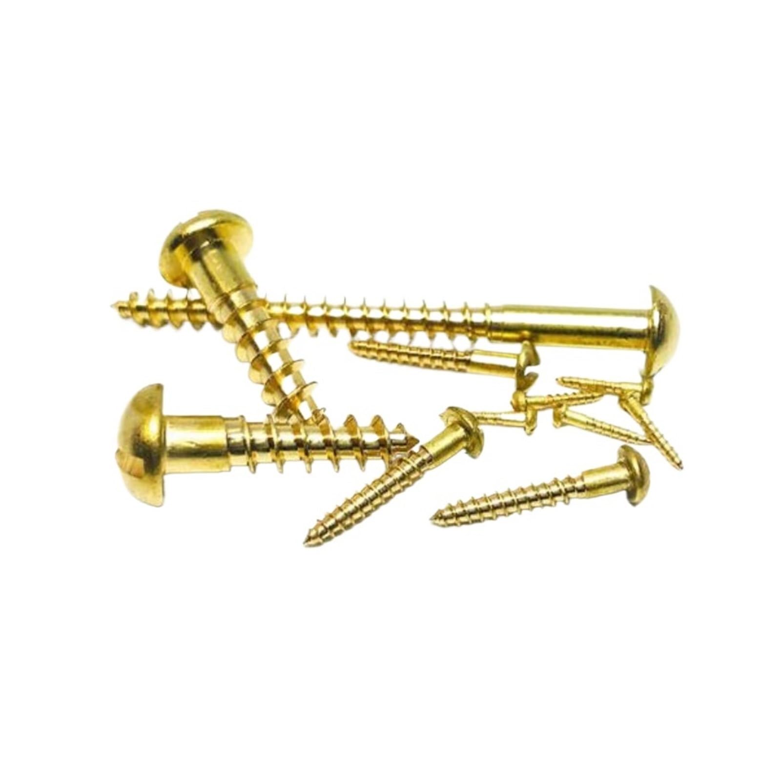20/50/100 Tornillos De Cabeza Plana Ranurados De Latón, Kit Surtido De Tornillos De Madera Redondos Autorroscantes De Latón Puro, M1.6 M2 M2.5 M3 M3.5 M4 M5 M6(M3.5x30(100pcs))