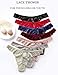 Kiench Teens Girls' Lace Thongs Underwear Low Rise 7-Pack US L/Size 18-20/14-16 Years, Multicolor (Navy Blue & Red & Green & Grey & Pink & Burgundy Red & Black)