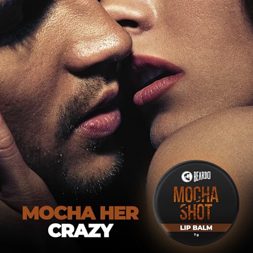 Image of BEARDO Mocha Shot Lip Balm | Non Tinted Lip Balm For Men | For Soft Kissable Lips | Lip Care For Dry, Chapped & Cracked Lips | 7G, Brown