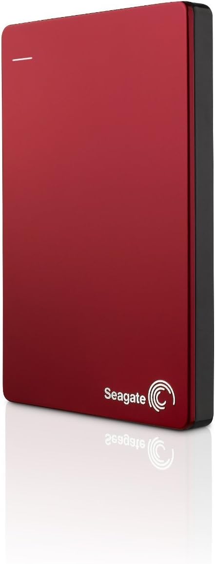 Seagate Backup Plus Slim 1TB External Hard Drive Portable HDD – Red USB 3.0 for PC Laptop and Mac, 2 Months Adobe CC Photography (STDR1000103)