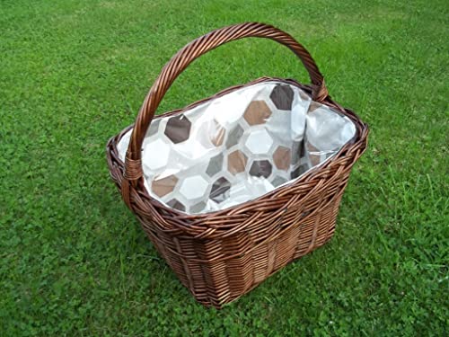 Einkaufskorb/Fahrradkorb mit Längsgriff aus Weide Cover