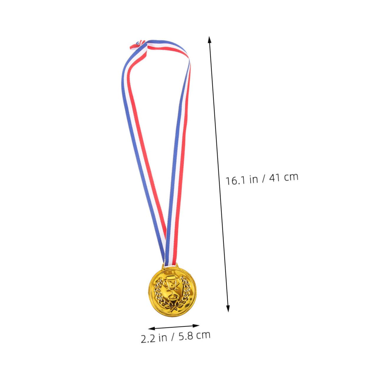 ABOOFAN 50 Pezzi Medaglie d'oro per Bambini con Nastri, Medaglie Sportive da Competizione in Metallo Galvanizzato, Premi per Vincitori di Calcio e Basket, per Feste e Eventi Sportivi Bambini