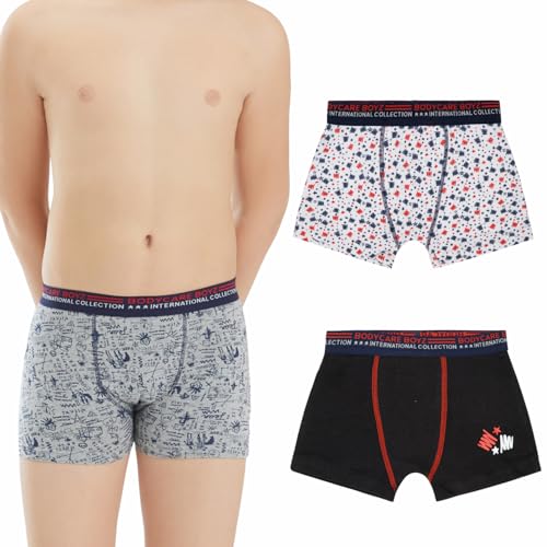 Image of BODYCARE Boys Cotton Solid Trunks Pack of 2 | Soft & Breathable Innerwear | Comfortable Elastic Waistband | Kids Underwear | Skin-Friendly Fabric