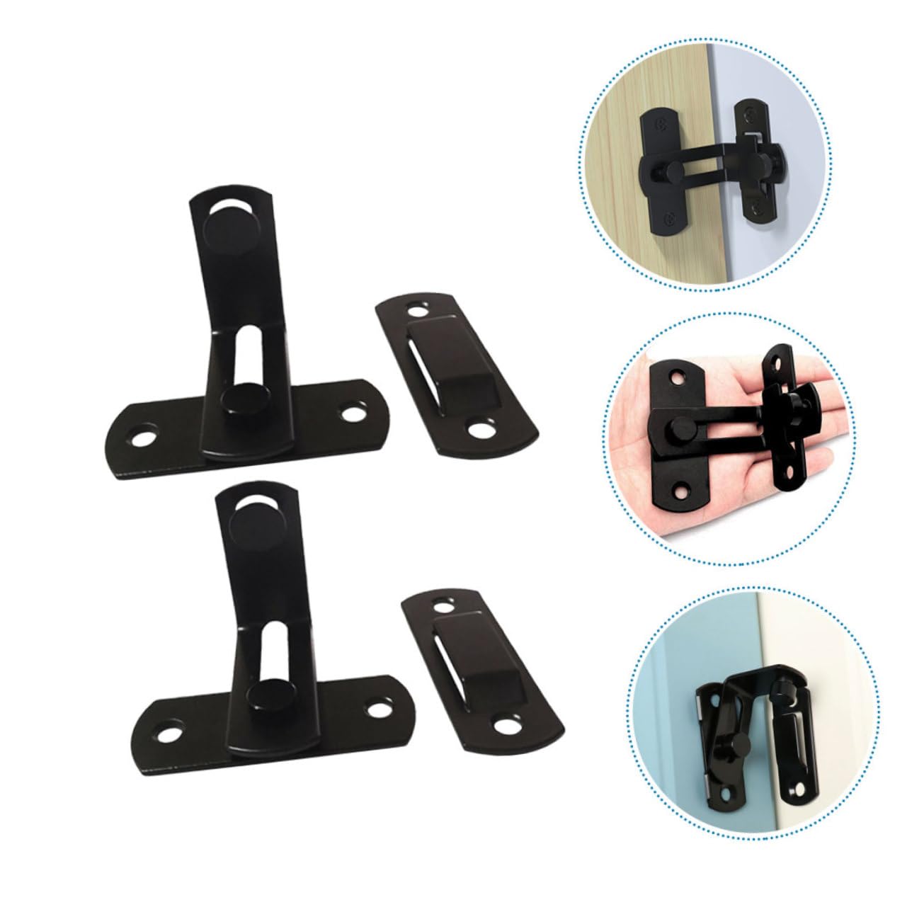 HOMSFOU 4pezzi Serratura Per Porta Scorrevole Inossidabile Sicurezza Per Interne Ed Esterne Di Chiusure Per Porte e Finestre Adatte Per Bagni Armadi e Mobili