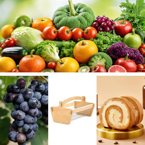 Frutero de madera con base de metal reforzado y diseño moderno para pan 5