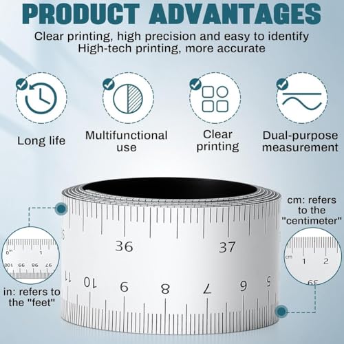 Règle magnétique flexible de 39,37 pouces, instrument de mesure double précision