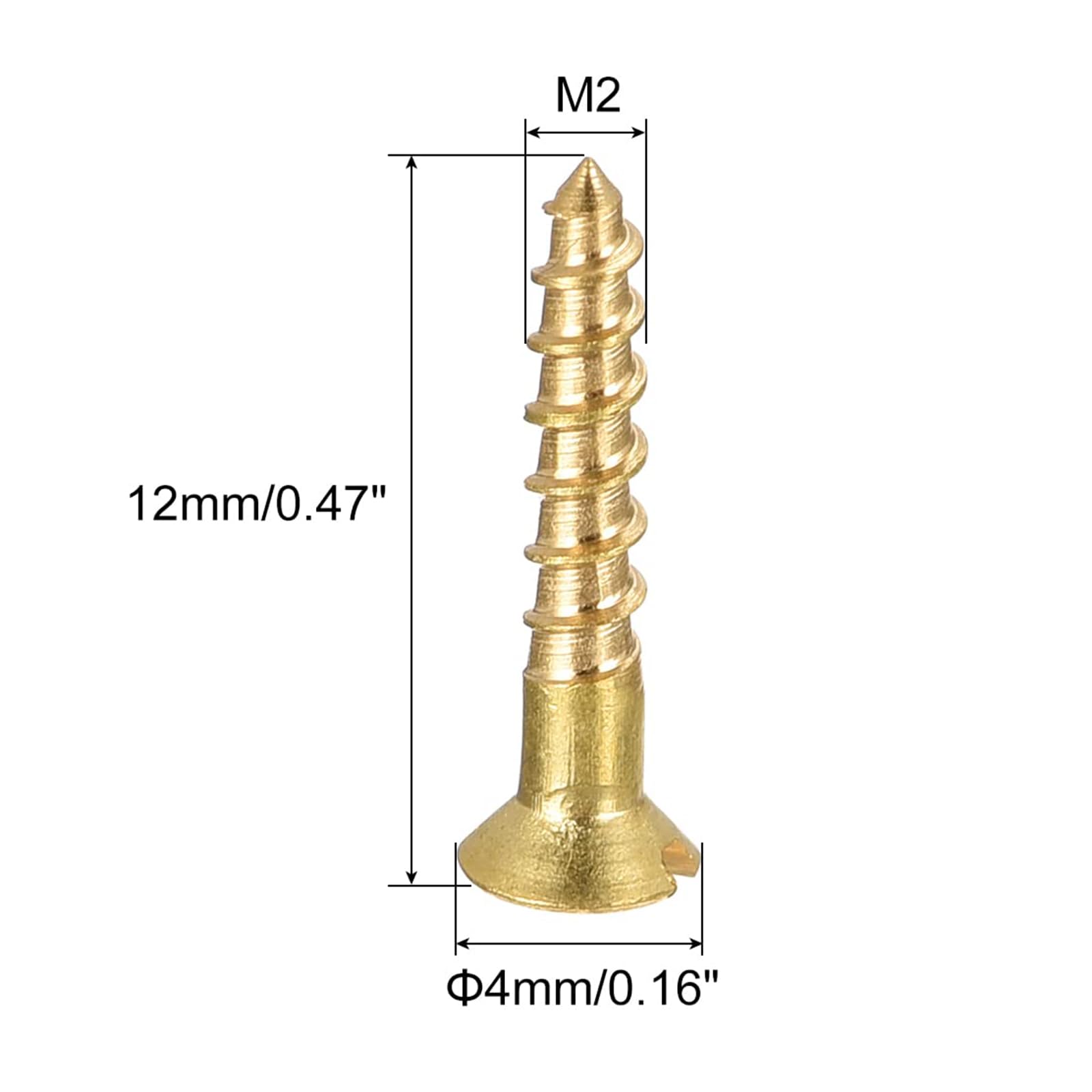 TA-VIGOR 50Pcs Self Tapping Screws, M2 Slotted Flat Head Screw, 12mm Round Head Slotted Tapping Screws - Image 2