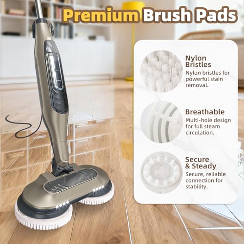 Image of 2 Pack Upgraded Steam Mop Replacement Brush Heads Compatible with Shark Steam and Scrub Mop S8201 S8001 S8002 S7201 S7001 Series, Short Bristle Cleaning and Polishing Brush for Deep Clean Hard Floors