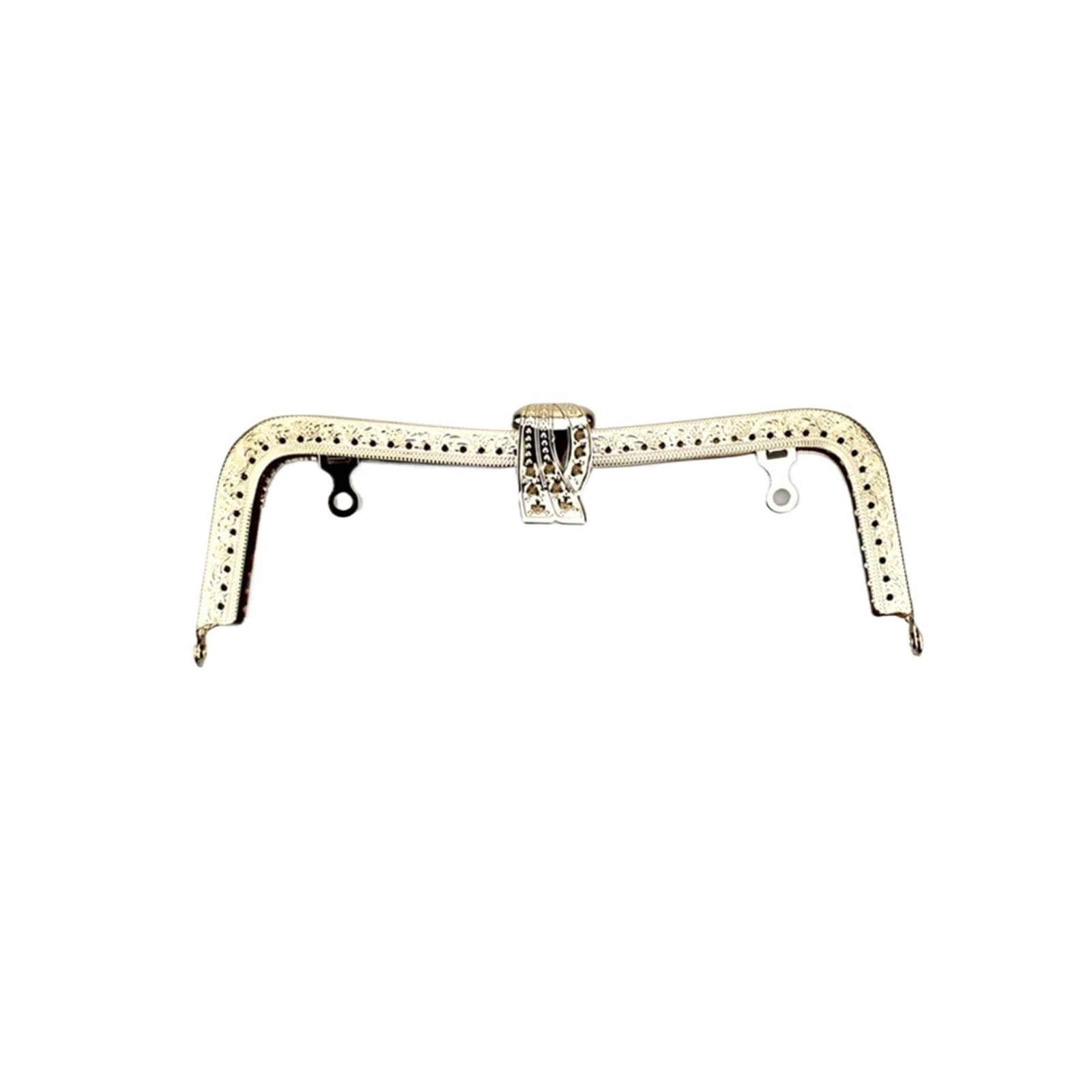 PVUVTNAHW 4pcs/lot 20cm Peacock Leaves Head Metal Purse Frame Bronze/Silver/Light Gold/Black Clasp Lock Clip Bag Accessories(Light Gold)