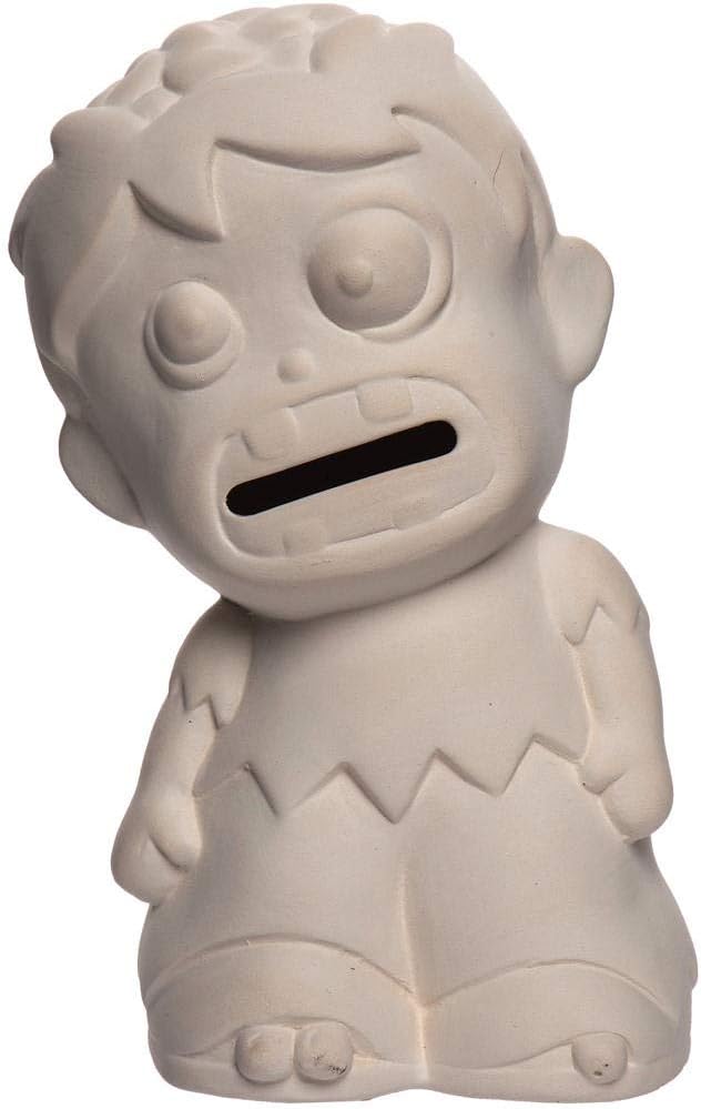 Baker Ross AX278 Zombie Ceramic Coin Banks - Box of 2, Coin Money Saving Activities for Kids. Great for Arts and Crafts Sessions