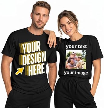 Custom T-Shirt for Men Women, Personalized Photo Text Tee