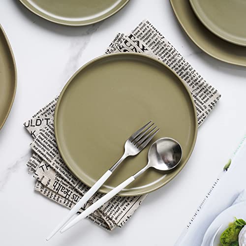 Stone Lain Tom Stoneware Salad Plate Set of 4, Olive