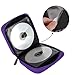 Siveit CD Case, 32 Disc CD DVD Wallet Storage Organizer Holder VCD Binder Bag Album Booklet (Purple)