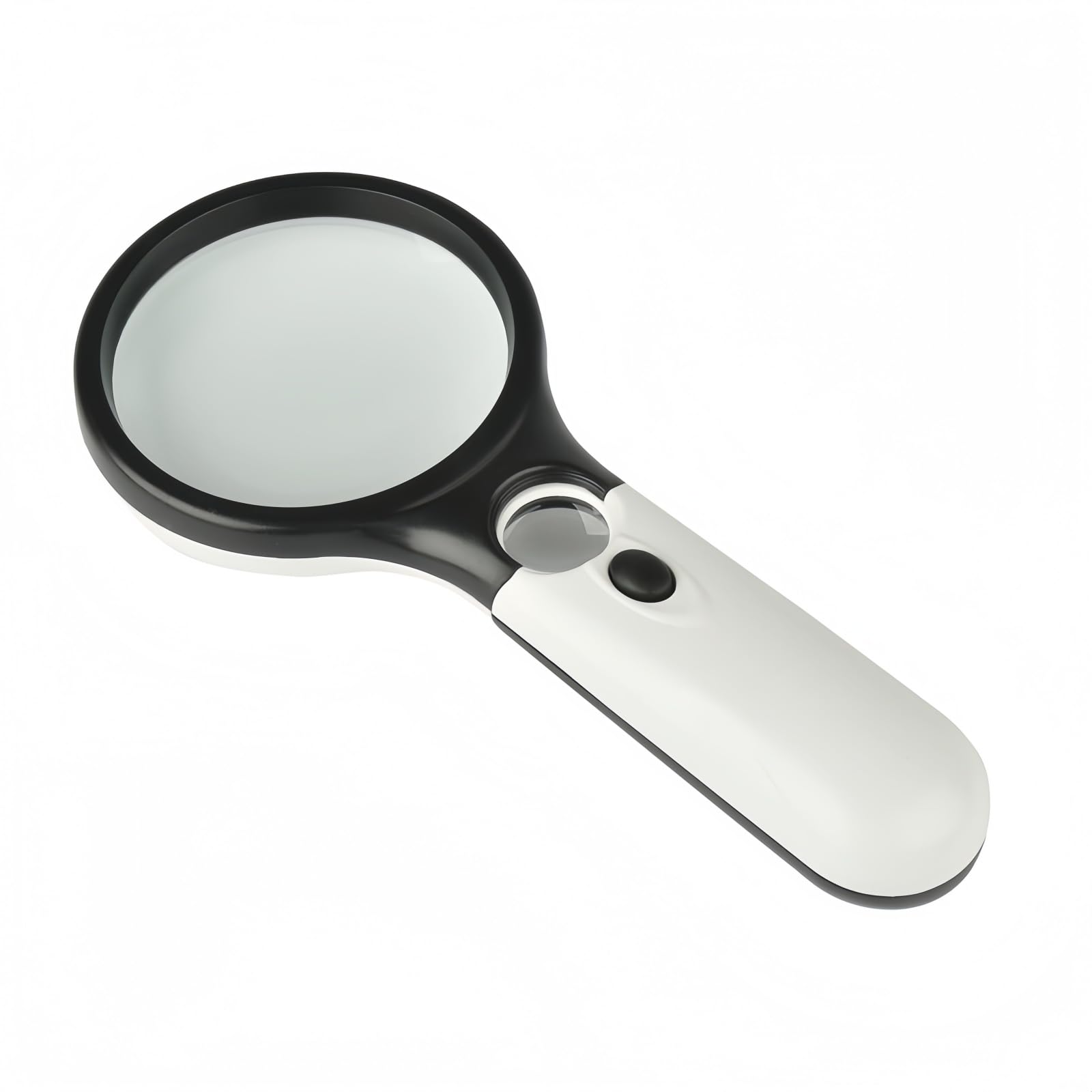 Lvnehal Black & White Magnifying Glass With Light, 3 Led,10X Hd Dual Lenses, For Reading