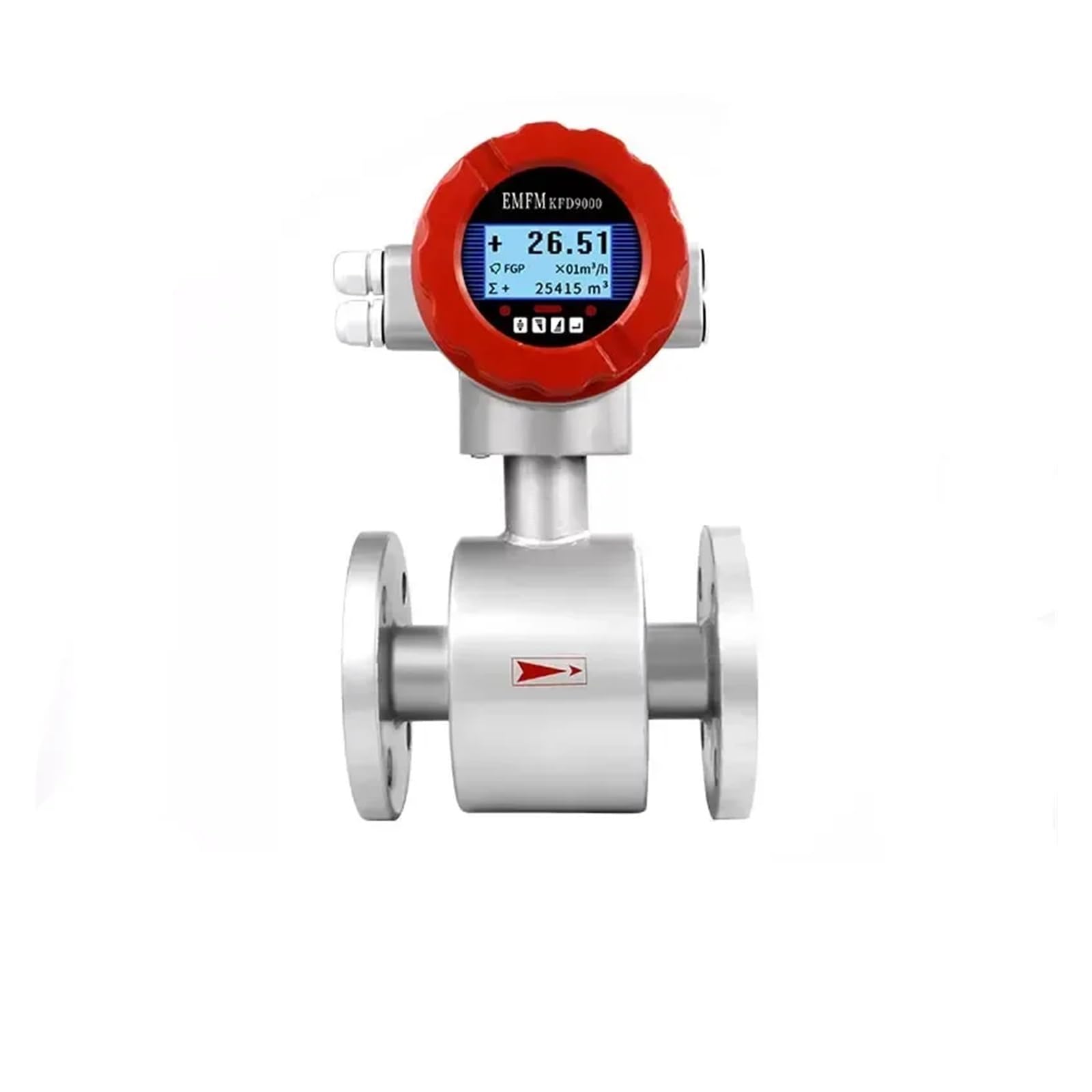 Gqnblvhzupdm Blu Flow Meter Wastewater Seawater Acid High Accuracy Milk Magnetic Flowmeter Digital Water Electromagnetic Flow Meter(Dn20)