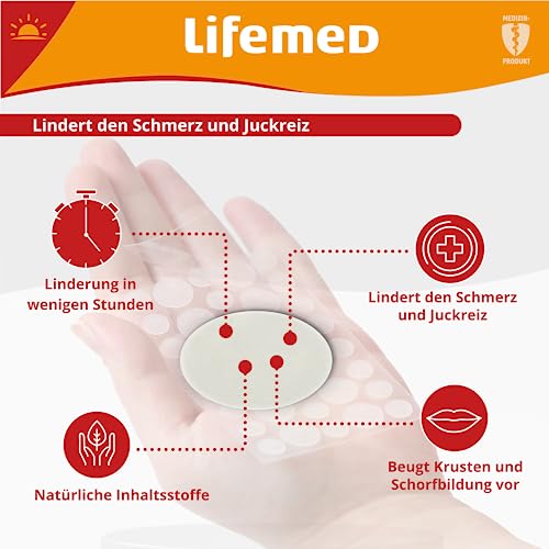 Lifemed Lippen Herpes Patch | Diskreter Schutz und beschleunigte Wundheilung für Lippenherpes Bläschen | Effektiver Herpes Patch gegen Gesichtsherpes | Nahezu unsichtbar - 60 Stück (6er Pack)