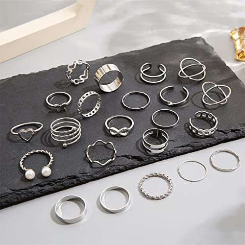 Contemporary Stackable Rings Set of 22