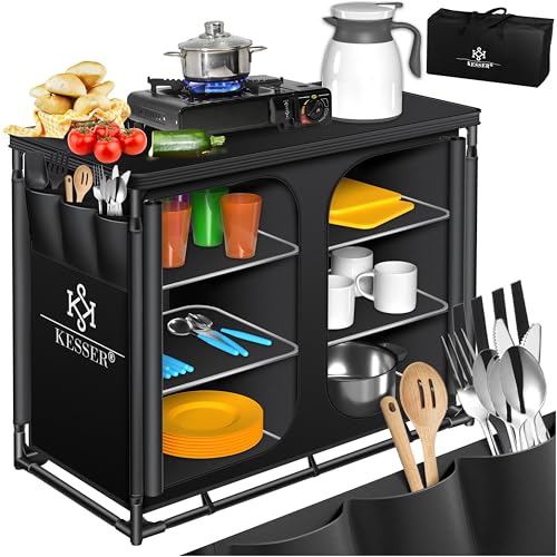 KESSER® Campingküche | Inkl. Tragetasche & Becherset...