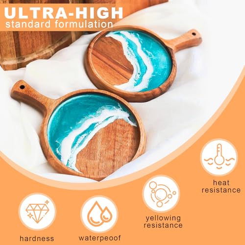 KOPOZA Epoxidharz mit Härter 474ml / 16oz, Hochglanz Epoxidharz Set - 1: 1 Verhältnis Premium Harz Kristallklares Gießharz für Schmuck, Formen, Wohnkultur, Untersetzer, Ornamente