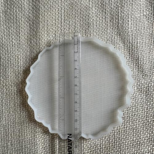 Image of R H Lifestyle Silicone Moulds Round Resin Art Mould Agate Coaster Mould for Resin Art Epoxy Casting Mould Tray Photo Frame Mold Resin Coaster Mould Set of 4, 5 Inch
