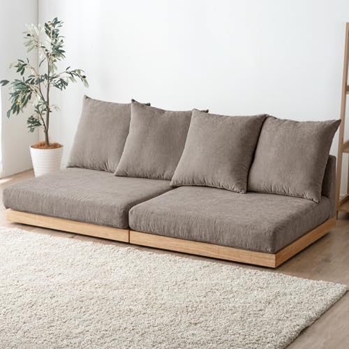 タンスのゲン ソファー 2人掛け【超BIG座面/洗えるカバーリング】ローソファー 天然木 フロアソファー 3人掛け 二人掛け 三人掛け おしゃれ 北欧 42500025(100577)