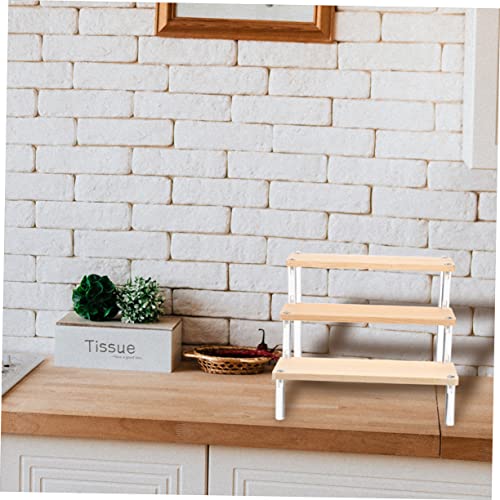 NOLITOY 3 Pçs Risers Flor Rack Torre Fornecimento De Garrafa Riser De Madeira Prateleiras Banheiro C