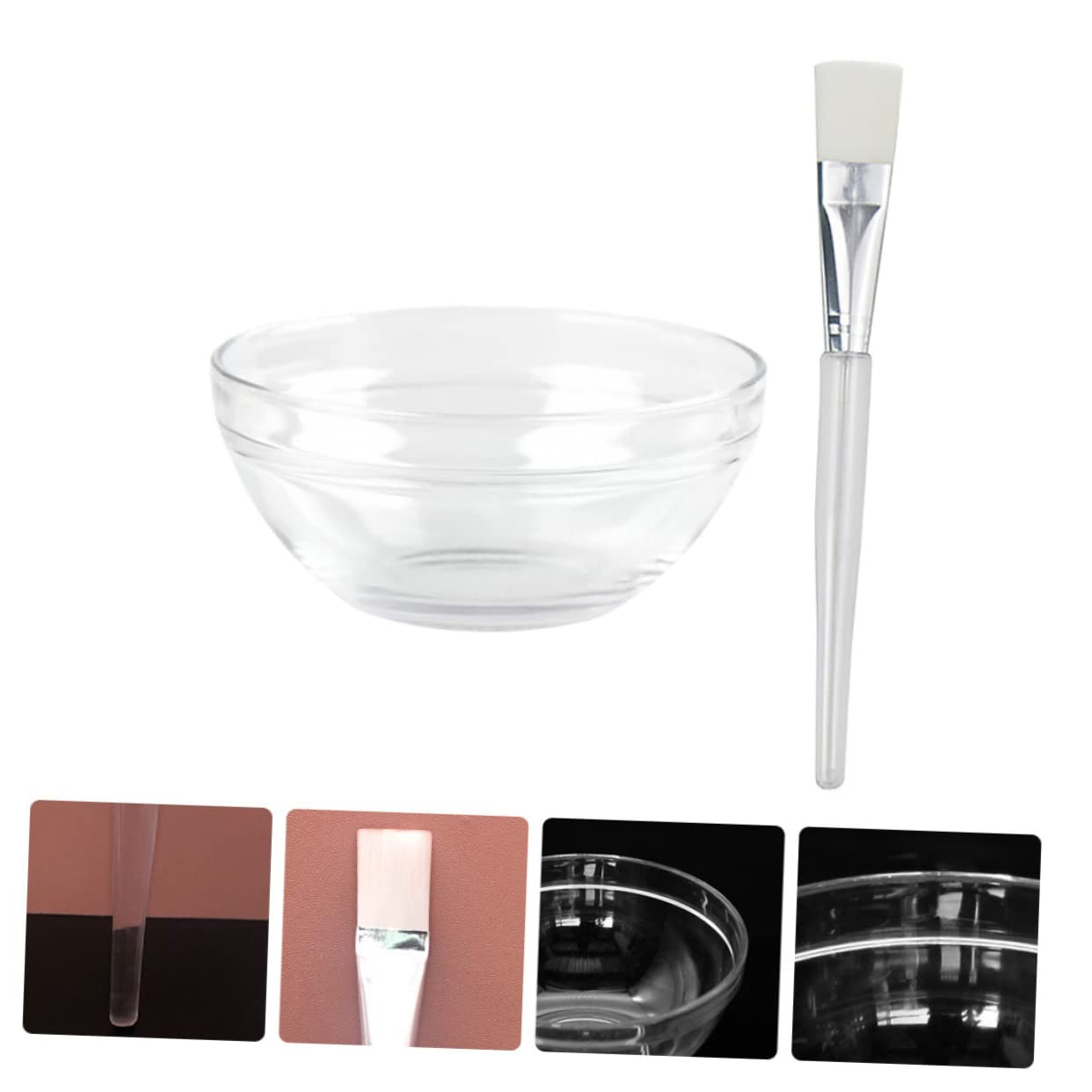 Minkissy 12pcs Transparent Face Mask Mixing Bowl Set including Applicator Brush - Image 3