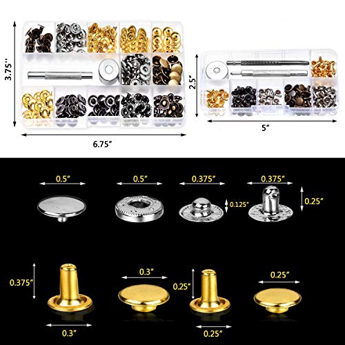 JOYPEA Leather Working Tools 195 PCS Leather Craft Stamping Tools with Cutting Mat Snaps and Rivets Kit Stitching Groover, Prong Punch for DIY Leather Craft