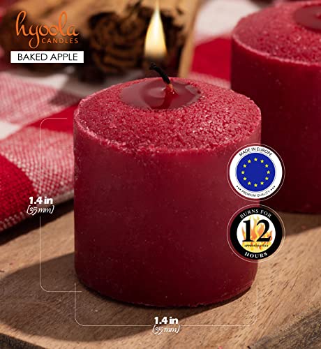 Image of HYOOLA Scented Votive Candles - Baked Apple Votive Candles -12 Hour Burn Time - 9 Pack - European Made