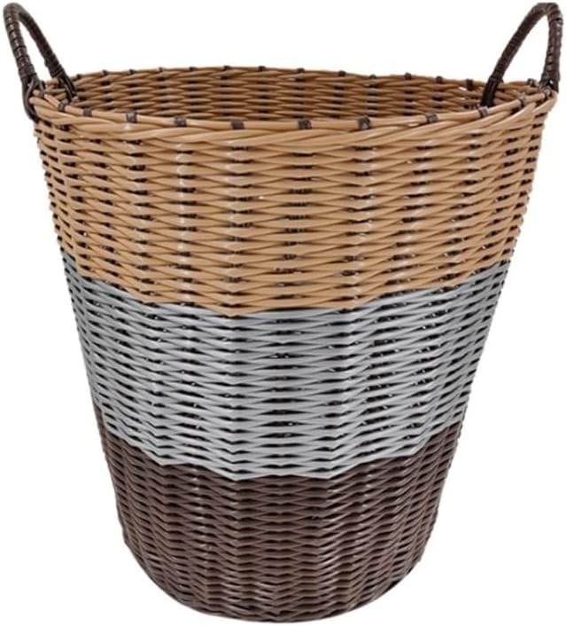 Laundry Basket Clothes Hamper Plastic Rattan Laundry Basket Dirty Clothes Storage Basket Home Clutter Storage Bin Laundry Hamper for Dorm(B,30 * 41 * 38cm)