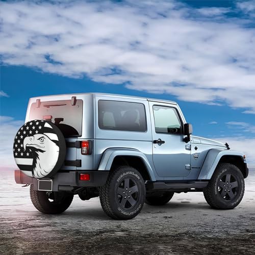 Image of Spare Tire Cover American Eagle and Flag Wheel Covers USA Flag Weatherproof Universal Wheel Protectors for Rv SUV Camper Travel Trailer 15 Inch