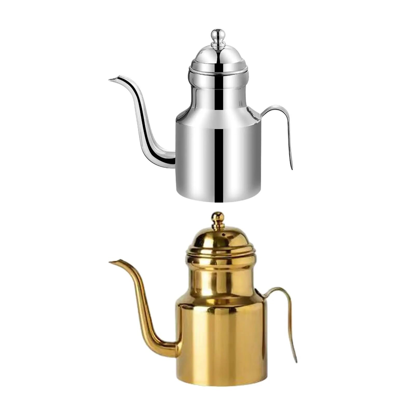 Bottiglia Dispenser Olio for Cucinare E Barbecue Con Manico Coperchio In Acciaio Inox(Golden 500ml)