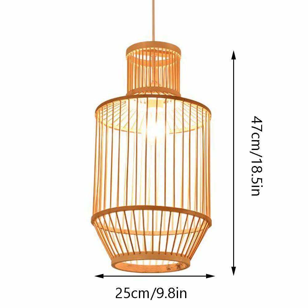 Lampadario , Lampadario retrò in bambù intrecciato a mano in rattan, stile pastorale naturale, fatto a mano, luci sospese fai da te, stile nordico sud-est asiatico, lampadario ovale in vimini for rist