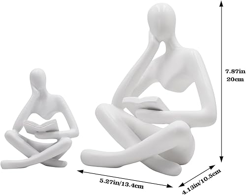 Miniatura 9 de Estatua dorada de lectura para mujer, esculturas de pensador, adorno de arte abstracto, decoración de figura estética moderna, adecuada para el