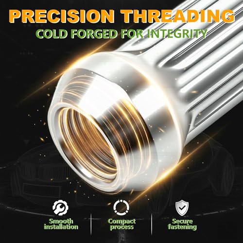 Image of [BRONEVO] 24pc M14x1.5 Spline Lug Nuts with 2 Socket Tools - 2 inch Long Chrome Nuts for Aftermarket Wheels - Replacement for Ford F150, Chevy Silverado, Ram 1500-60 Degree Conical Seat