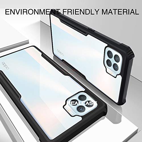 Image of REALCASE Oppo F17 Pro Back Cover Case Stylish | Acrylic Gel Soft Clear Transparent Shock Proof Bumper Back Cover Case for Oppo F17 Pro (X-Black)