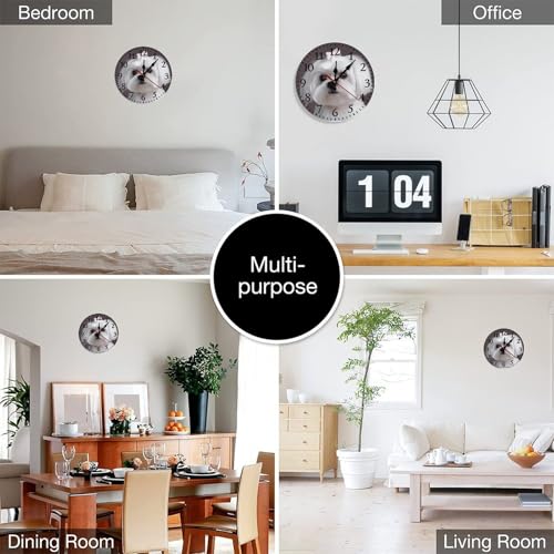 Reloj de pared analógico redondo de madera de 10 pulgadas miniatura 4
