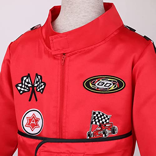 maxToonrain Deluxe Racing Driver Costume with Hat Kids F1 Driver Outfit for Halloween Role Play Christmas World Book Day (Red,7-8 Year) - Image 3