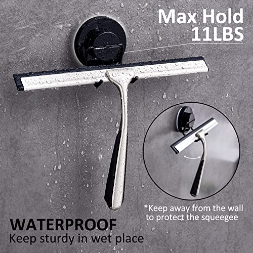 Leverloc Shower Squeegee For Shower Glass Door, Squeegee For Shower Doors, Mirrors, Car Windows, Bathroom Cleaner With 1 Suction Cup Hook Holder & 1 Microfiber Cloth - Stainless Steel, 12 Inch #TOP5