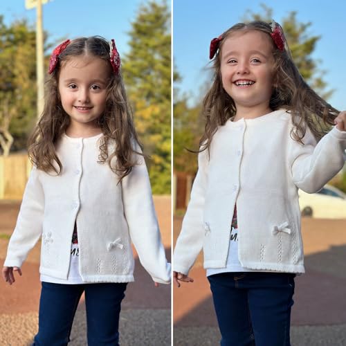 Image of Curipeer Toddler Girl Sweater Cardigans, Long Sleeve Coat, 18M-9Y | Soft Warm Fabric, Spring and Fall Casual Wear, Little and Baby Girl