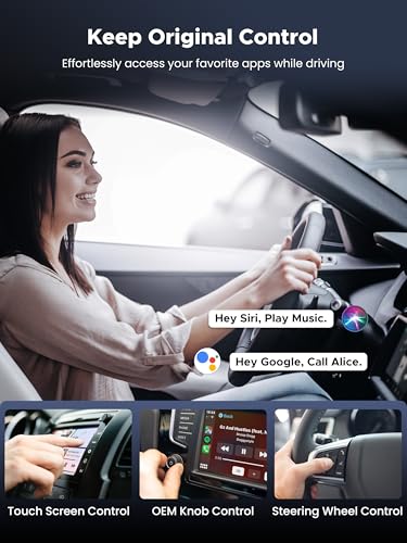 Image of 4-in-1 Wireless CarPlay Adapter for Streaming Netflix /YouTube /TikTok /TF Card, 2026 Magic Video AI Box & Android Auto Dongle [Dual Band WiFi, Autolink Pro] Plug & Play, Fits for OEM Wired Car Play Car