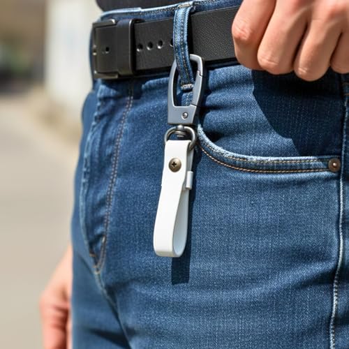 Image of THE MEN THING - Stylish Multicolor Stainless Steel Keychain for Men & Boys (URBAN AXIS WHITE)