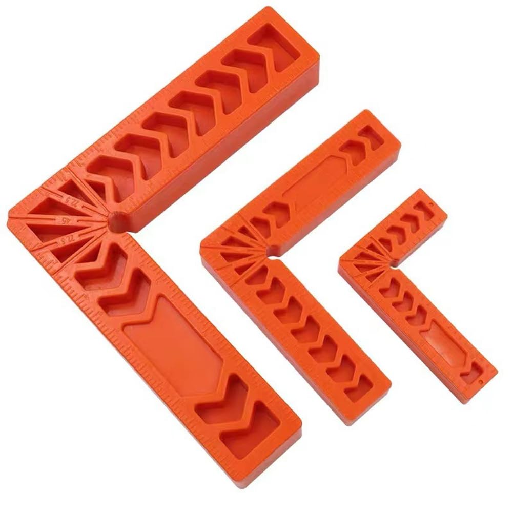 Vjsujehgy 3PCS Right-Angle Positioning Ruler 90 Degree Angle Ruler Carpenter's Marking Auxiliary Tool L-Type Fixed Tool Locator