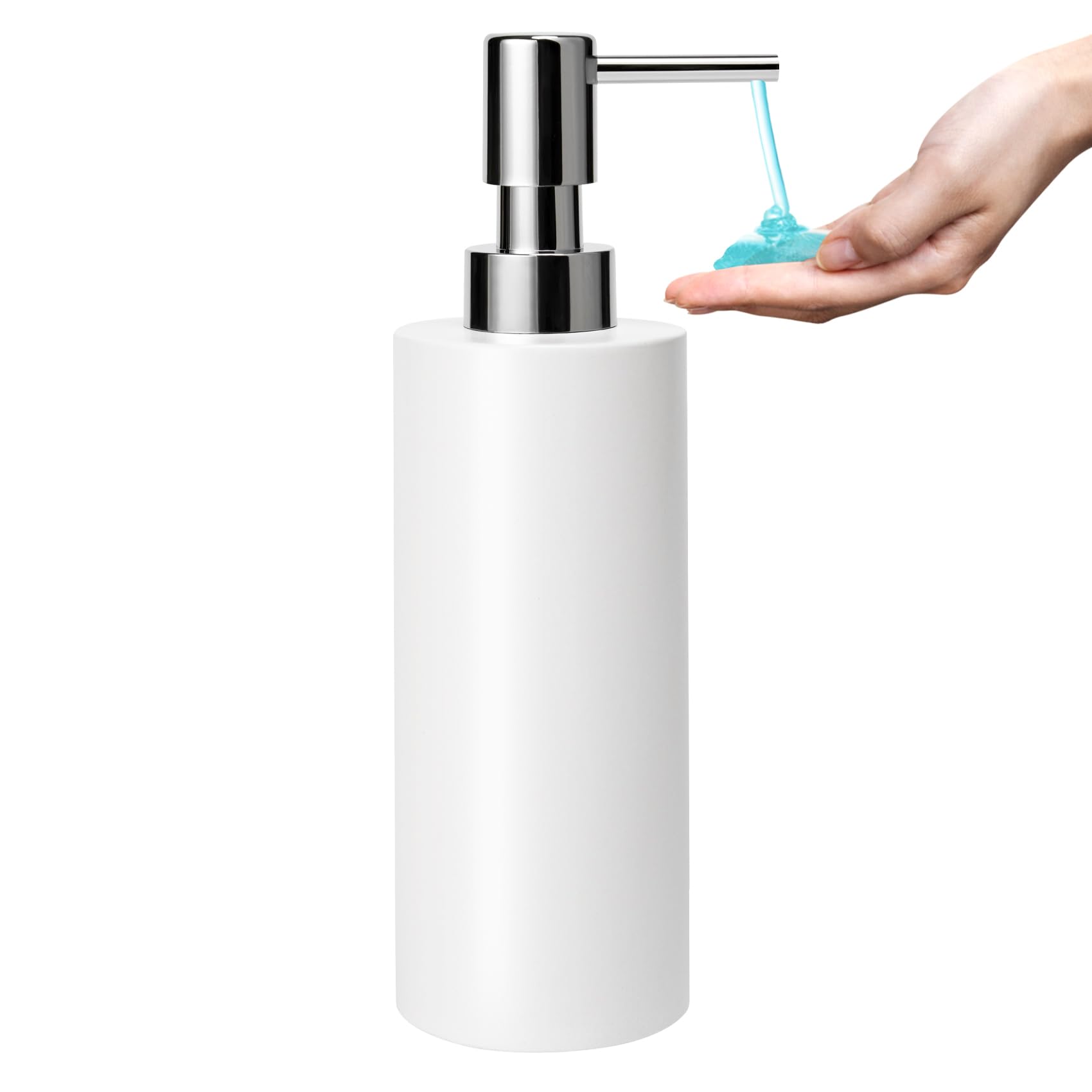 Dispensador de jabón con bomba de líquido, dispensador de loción de manos de cerámica para champú, baño, cocina, 11 onzas